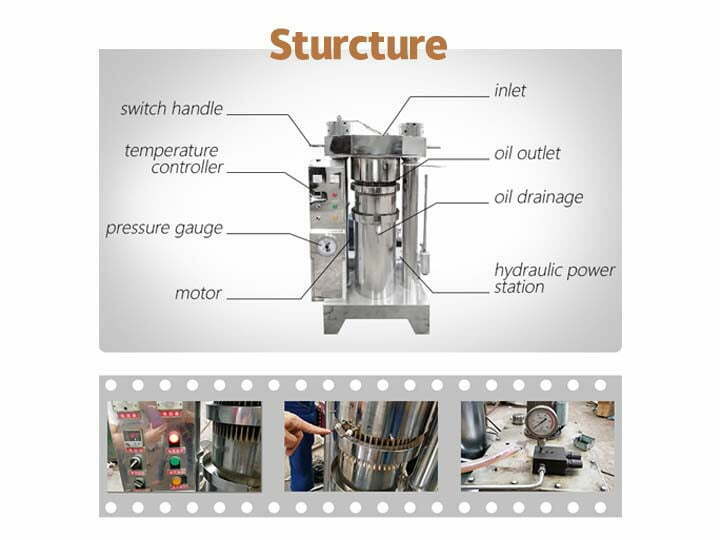 Structure de la presse à huile froide