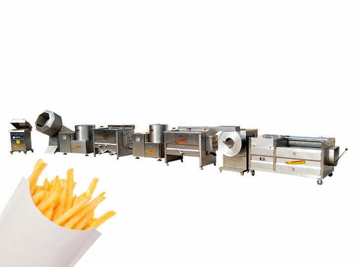 Planta semiautomática de processamento de batatas fritas congeladas