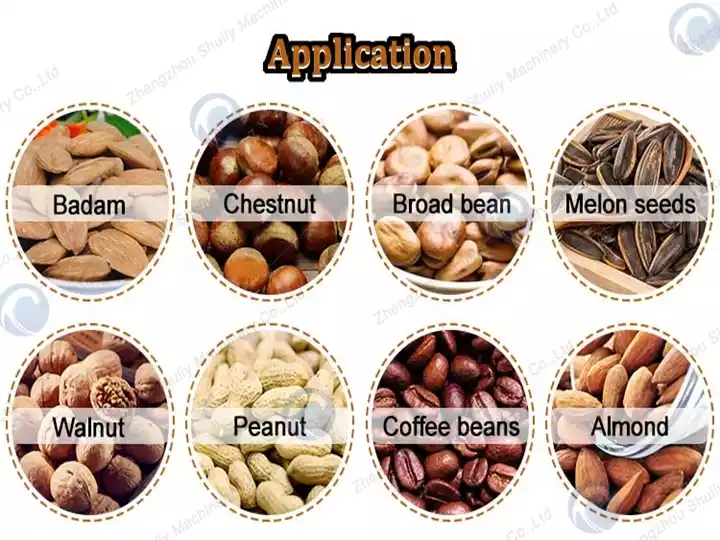 Continuous Nut Roasting Machine | Commercial Peanut Roaster 3 Materials Suitable For Industrial Nut Roaster