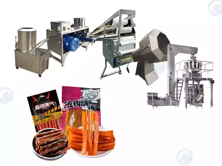 Spicy Strip Production Line | Chinese Spicy Snack Machine 7 Soft Spicy Strip Production Line