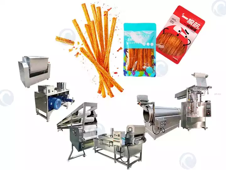 Spicy Strip Production Line | Chinese Spicy Snack Machine 6 Spicy Snack Stick Production Line