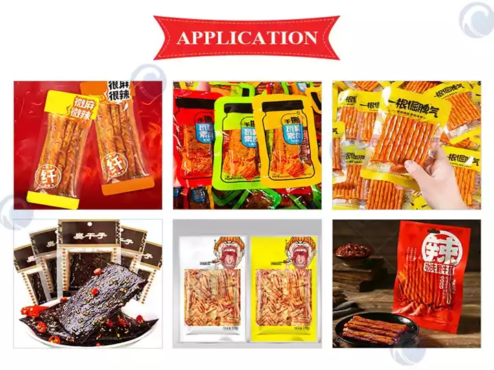 Spicy Strip Production Line | Chinese Spicy Snack Machine 2 Spicy Strip Production Line Applications